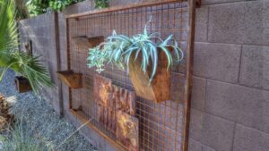 A decorative metal privacy screen or wall accent installed by Fence Company Tucson in Tucson, AZ.