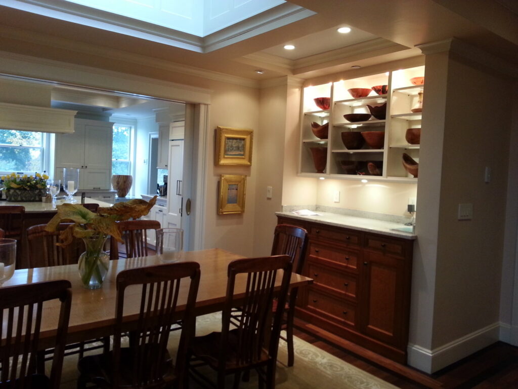 Dining room with recessed and under-cabinet lighting installed by Julio A Lopez Electrician in Lowell, MA.