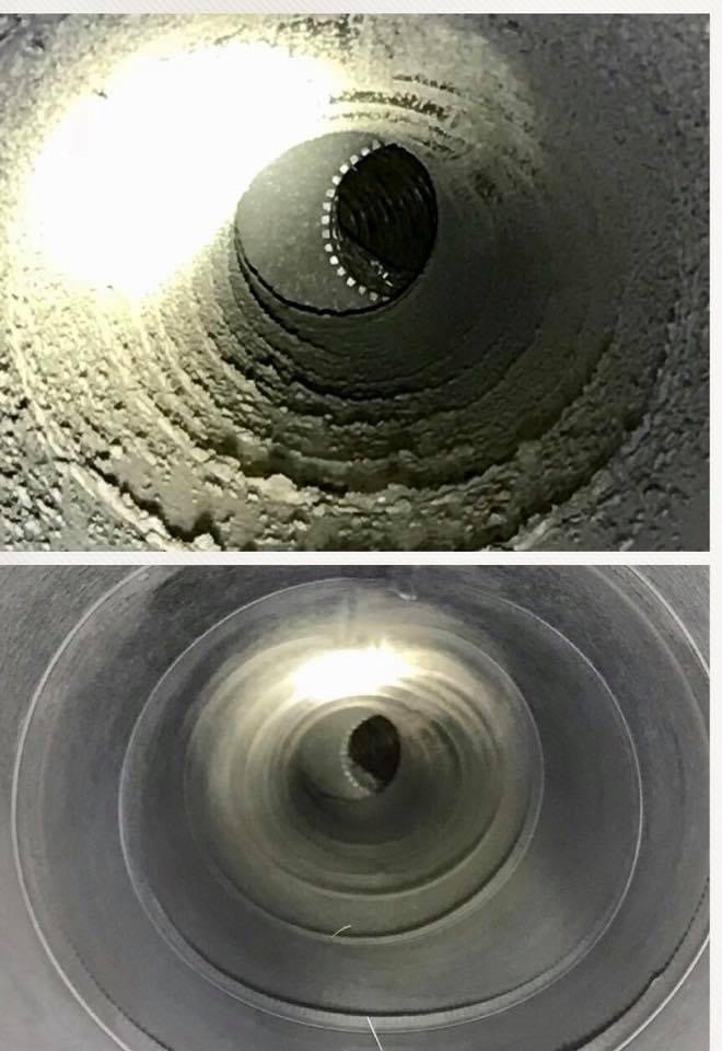 A view inside a dirty air duct, showing the need for cleaning by Midwest Air Solutions in Indianapolis, IN