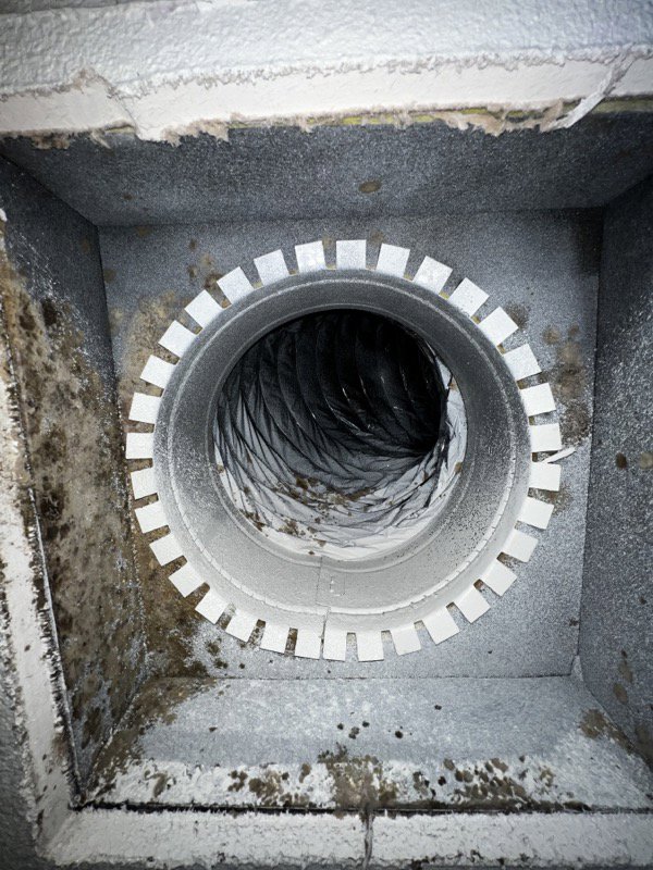 A view inside a dirty air duct, showing the need for air system cleaning by Cunningham's Air Systems in Pearl City, HI