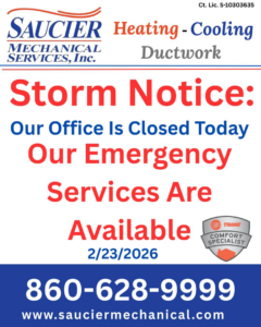 A dirty HVAC air filter next to a clean one, demonstrating the need for maintenance by Saucier Mechanical Services in Plantsville, CT.