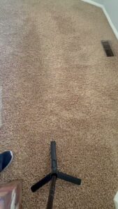 A dirty brown carpet showing stains before professional cleaning by Champion Chem-Dry in Idaho Falls, ID.