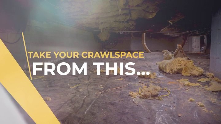 A dirty crawl space with insulation and debris before pest and moisture control services by Pest Management Systems, Inc. in Greensboro, NC