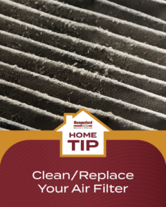 A close-up of a dirty HVAC air filter, emphasizing the need for replacement from Hungerford Heating & Cooling in Richmond, VA.