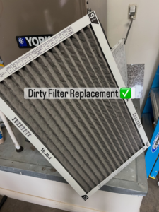 A dirty HVAC air filter ready for replacement by Rite Way Heating, Cooling & Plumbing of Phoenix, AZ.