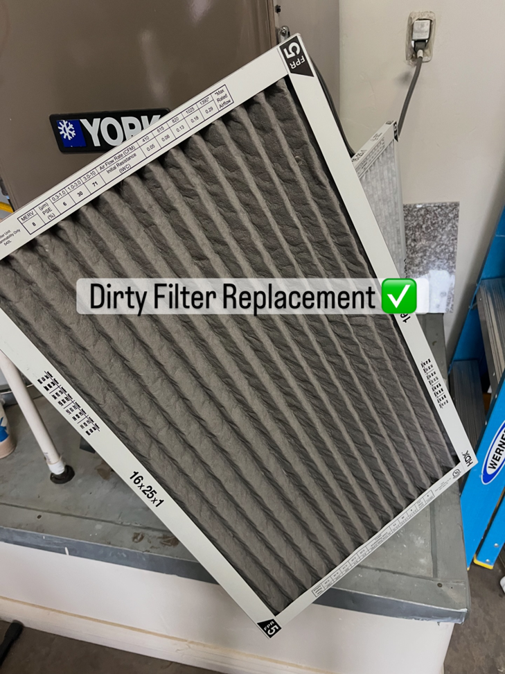 A dirty HVAC air filter ready for replacement by Rite Way Heating, Cooling & Plumbing of Phoenix, AZ.