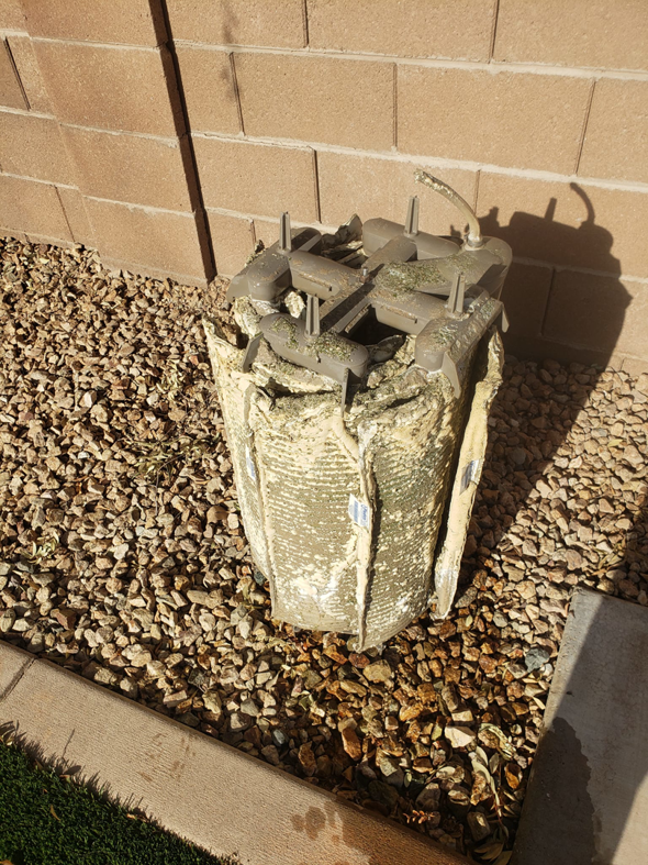 Severely dirty and worn pool filter cartridges needing replacement by Cruz pool service and repair in Lees Summit, MO