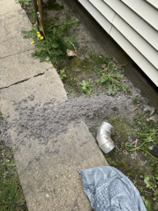 Dryer vent cleaning debris removed from a home by Front Line Heating and Cooling in West Lafayette, IN.