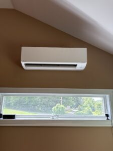 A newly installed ductless mini-split air conditioning unit by Call The Bee Plumbing, Heating, Air & Electric in Farmington, CT.