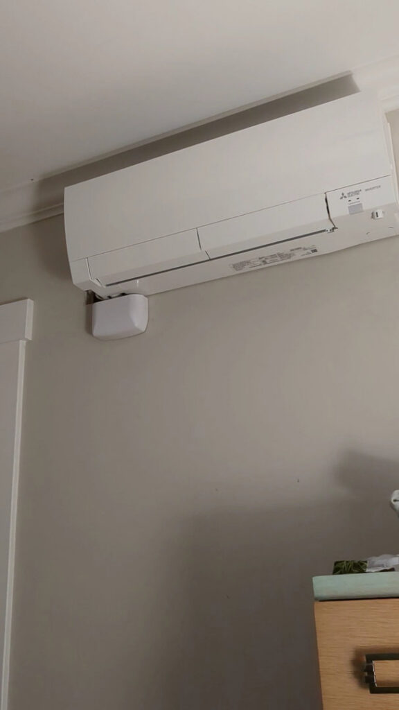 A white ductless mini-split indoor unit installed on a wall by Gahanna Heating & Cooling in Columbus, OH.