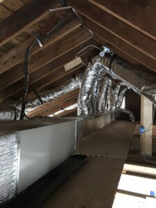 New ductwork installation in an attic by Rescue Heating and Air Conditioning in Manassas, VA