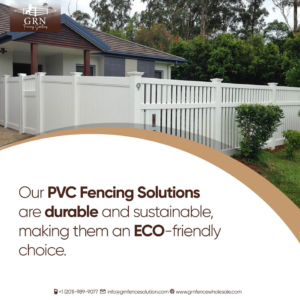 A durable white PVC fence with a gate installed in front of a house by GRN Fence Solution in Newark, NJ.