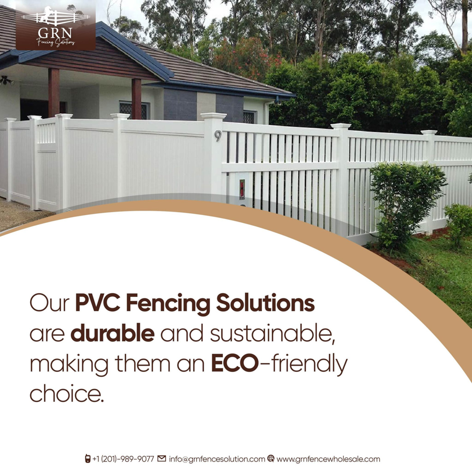 A durable white PVC fence with a gate installed in front of a house by GRN Fence Solution in Newark, NJ.