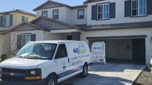 The Easy Clean Carpet Care service van parked in front of a residential home in Citrus Heights, CA