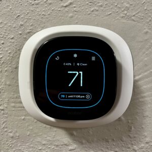 An Ecobee smart thermostat installed by Infinite Heating & Air in Newnan, GA.
