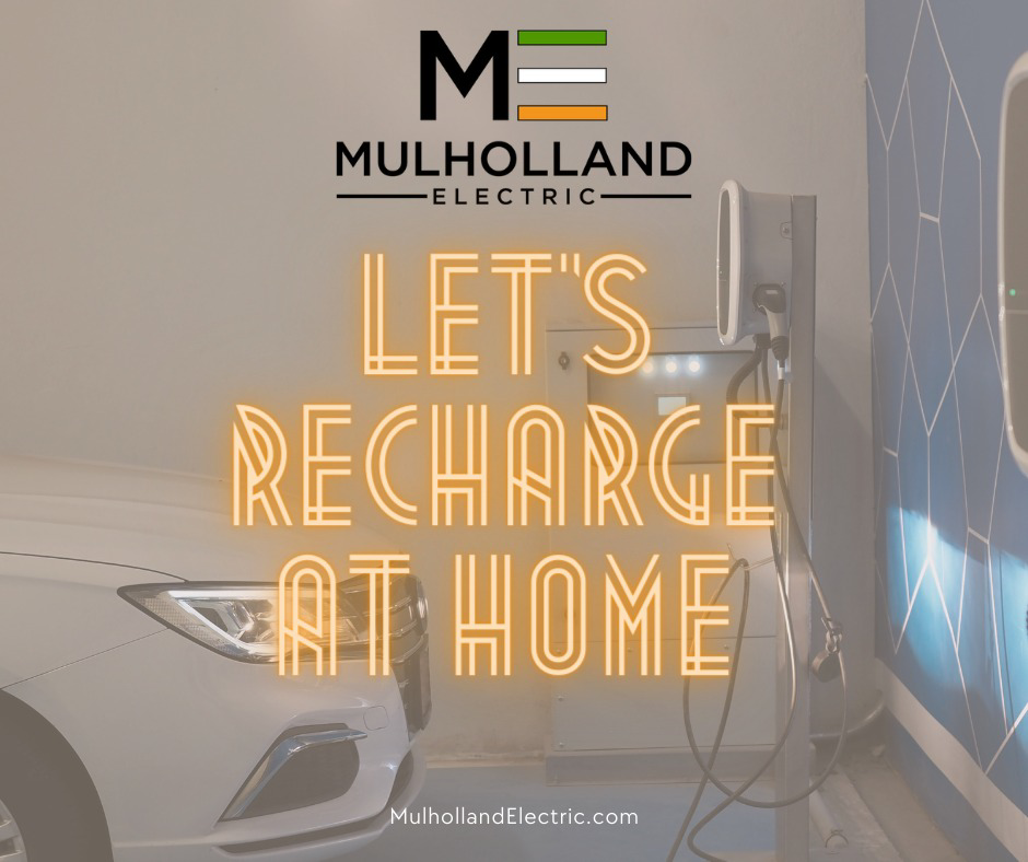A home electric vehicle charging station installed by Mulholland Electric Inc in San Francisco, CA.
