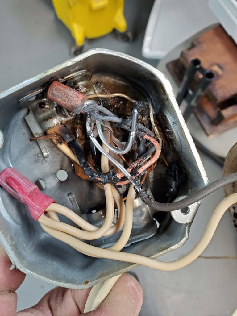 A close-up view of an open electrical breaker panel by Gurley Electric LLC in Churchville, MD