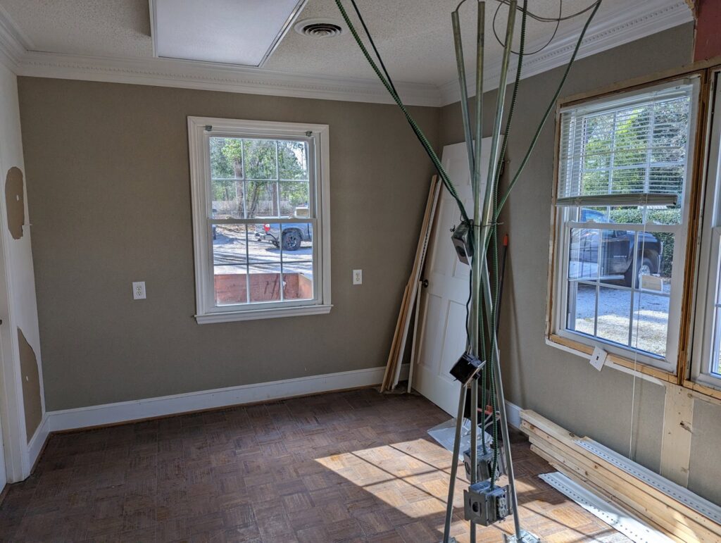 An open electrical breaker panel with labeled circuits, serviced by Starnes Electric LLC in Rock Hill, SC.
