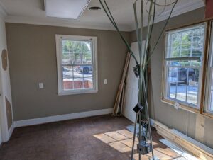 An open electrical breaker panel with labeled circuits, serviced by Starnes Electric LLC in Rock Hill, SC.