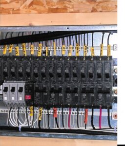 An organized electrical breaker panel with labeled wiring installed by Cargo Electric LLC in Philippi, WV