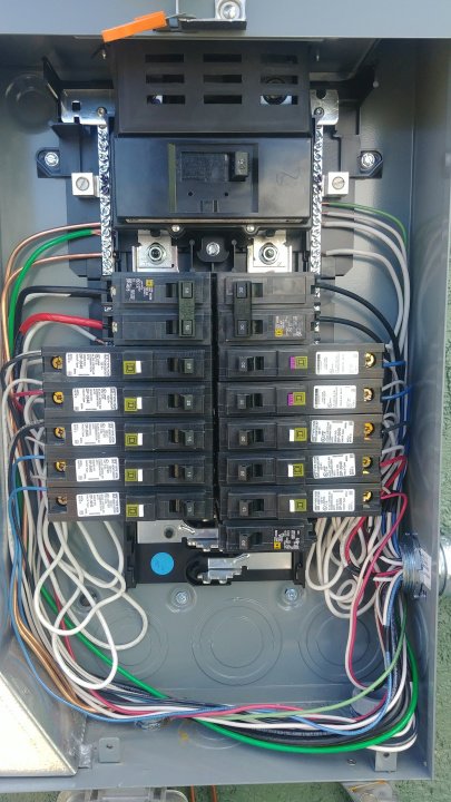 A neatly wired electrical breaker panel installed by Swartz Electric in Colorado Springs, CO.