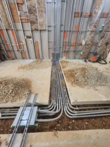 Electrical conduit installation for a commercial building by TOTAL Electric LLC in Fayetteville, NC.