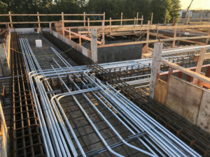 Electrical conduit rough-in work on a new construction project by Steve Thomson Electric in Fort Worth, TX.