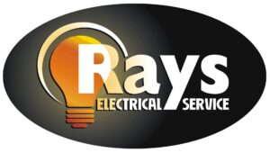 Work vehicles and a trailer with "Rays Electrical Contractors" branding from Ray's Electrical and Boring Service in Elgin, IL.