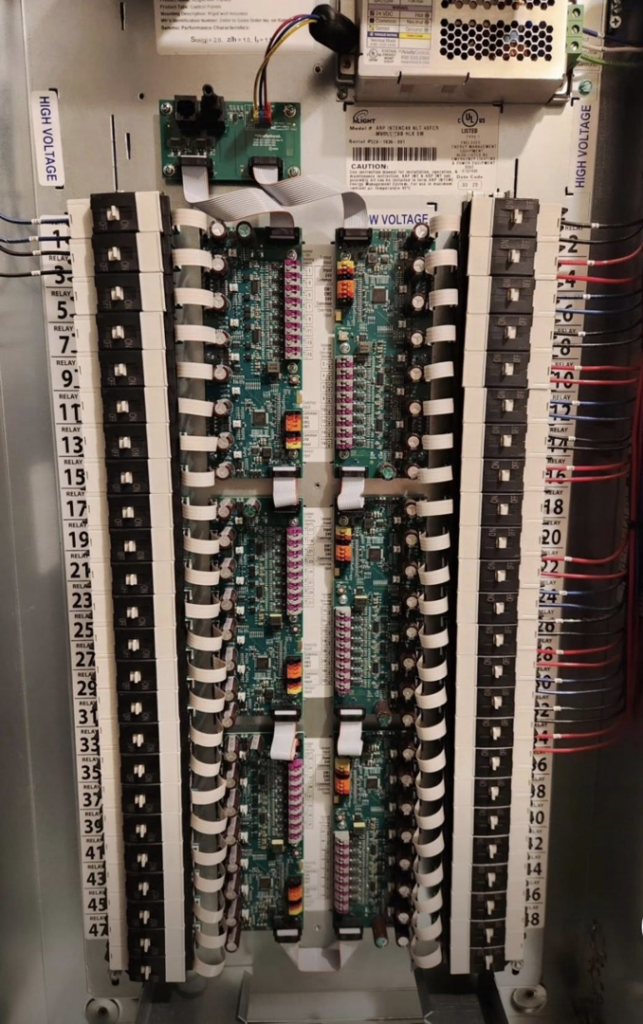 Close-up of an electrical control panel with circuit boards and wiring by Pro-Master Electric, LLC in Waxahachie, TX