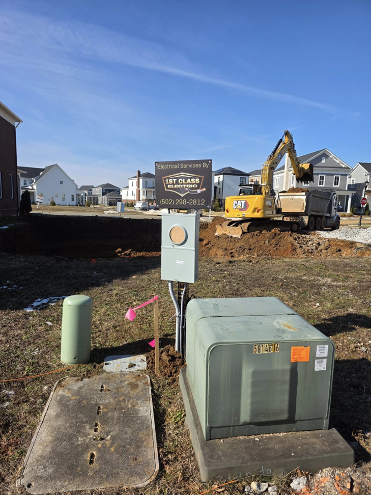 Electrical installation at a new construction site by 1st Class Electric in Cranford, NJ.
