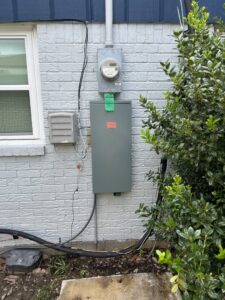 Exterior electrical meter and main service panel installation by Justin Benevage Electrical, LLC in Lake Charles, LA