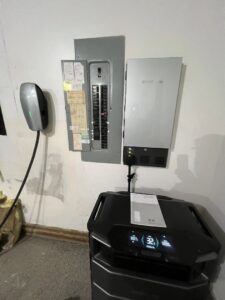 An electrical panel and EV charger installation by Circuit Masters, Inc. in Billings, MT.