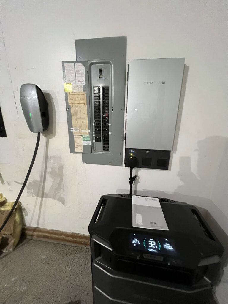 An electrical panel and EV charger installation by Circuit Masters, Inc. in Billings, MT.