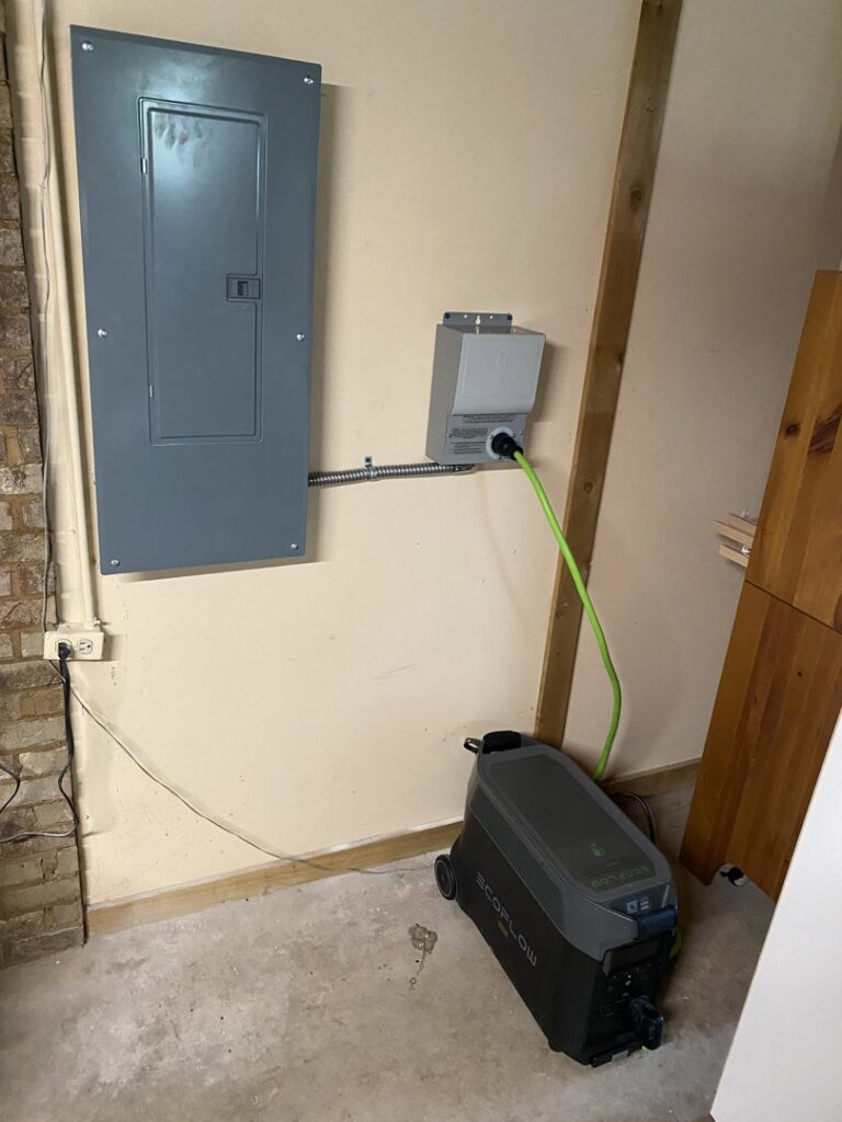 An electrical panel and an EV charger or power station installed by Schroeder Electric in Duluth, MN.