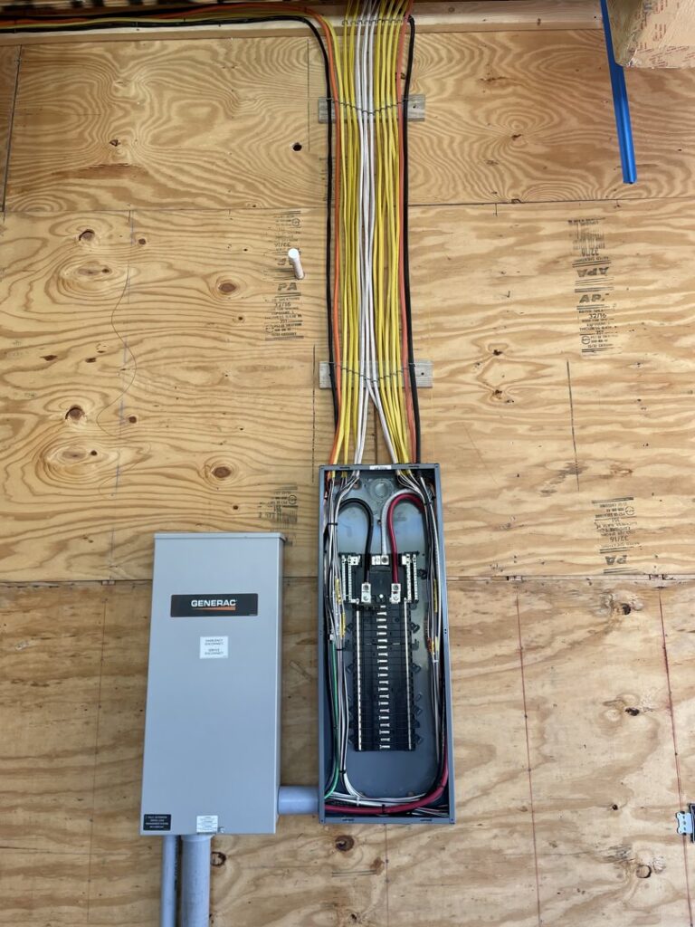 An electrical panel and Generac system installation by A Solid Connection Electrical Services in Brandon, FL.