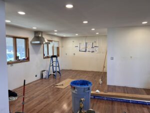 An electrical panel showing circuit breakers, including one labeled for HVAC, installed by TruLine HVAC in Cedar Rapids, IA.