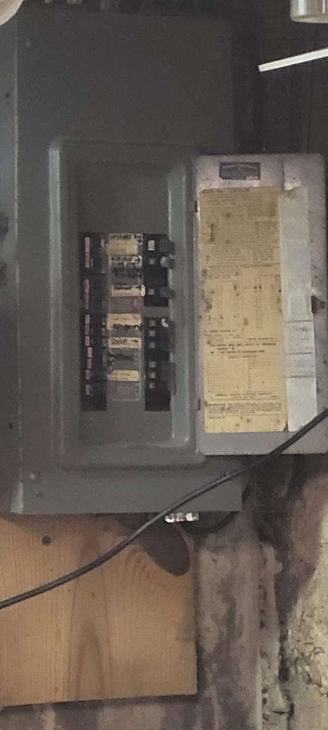 Inspection of an electrical panel with circuit breakers by Hatters Attic Electrical Restoration and Design LLC in St. Charles, MO.