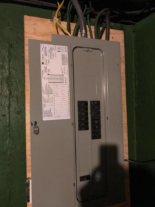 A newly installed electrical panel with wiring by 3C Electric Systems in Hartford, CT.