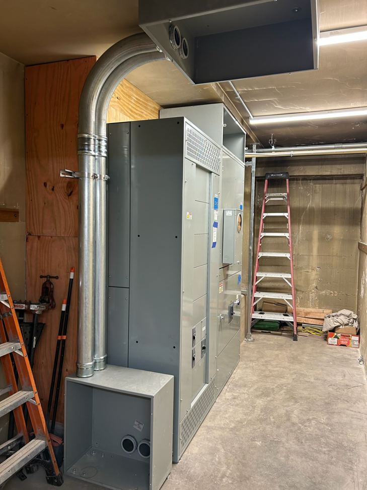An electrical panel installation in progress by City Service Electric, Inc. in Rolling Meadows, IL