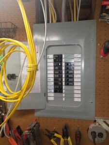 An electrical panel installation with neatly organized wiring by Gurley Electric LLC in Churchville, MD