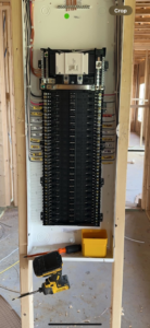 An electrical panel being installed in a new construction home by KW Electric in Johnson City, TN