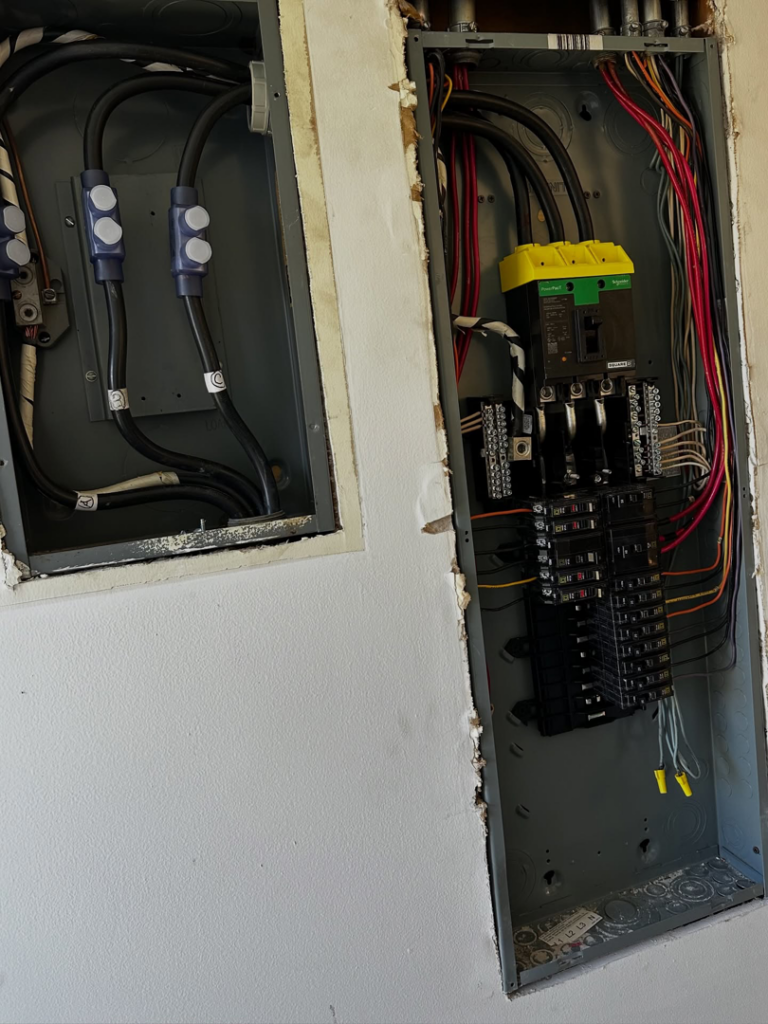 Close-up of an electrical panel installation or upgrade by Bold City Electric in Jacksonville, FL.