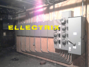 Professional installation of an electrical panel and meter bank by Ellectrix Inc. in Miller Beach, Gary, IN.