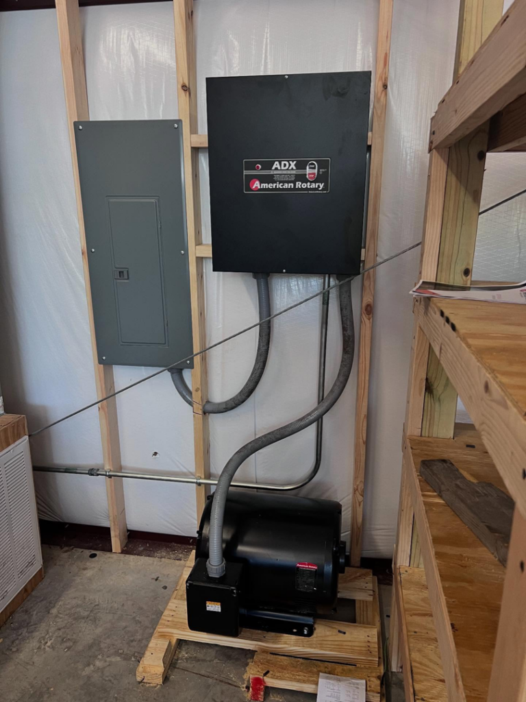 Electrical panel and large motor installation with conduit wiring by Nelson Electric, Inc. in Hot Springs, AR.