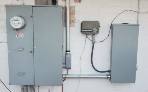 Electrical panel and rough-in wiring during construction, showing work by Star Light Electric LLC in Phoenix, AZ