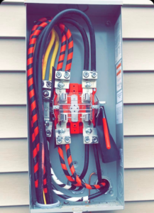 An electrical panel with new wiring installation by B & W Electric LLC in Plainfield, IN.