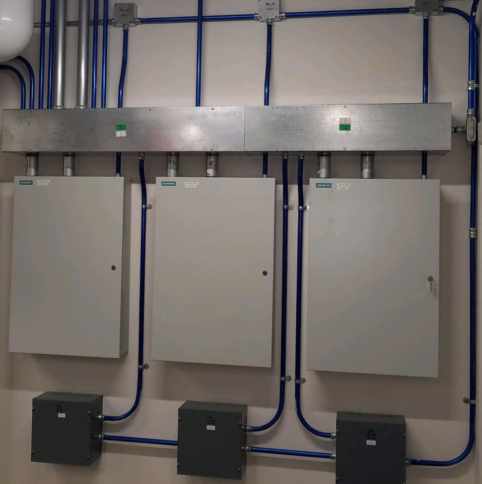 Professional installation of electrical panels and conduits by Tri-State Controls, Inc. in Williamsport, MD.