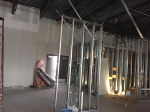 Electrical rough-in work in a commercial construction project by Allied Electric Company of Minnesota in Minneapolis, MN