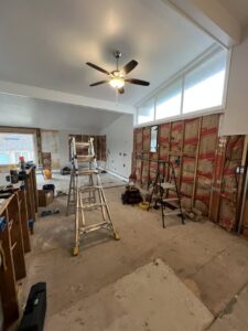 Electrical rough-in work during a home renovation by Circuit Masters, Inc. in Billings, MT.