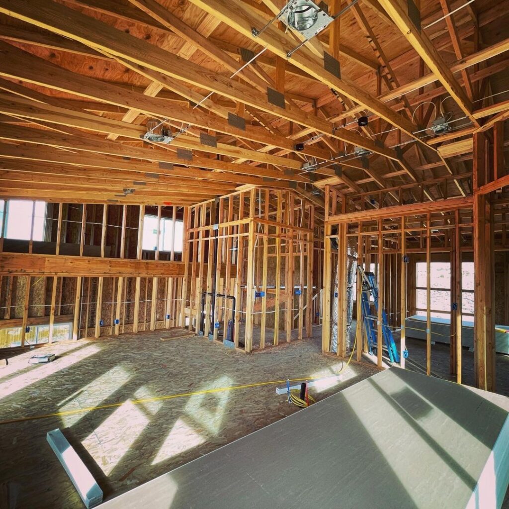 Electrical rough-in wiring and junction boxes installed in a new construction home by Northern Nevada Electric LLC in Reno, NV.